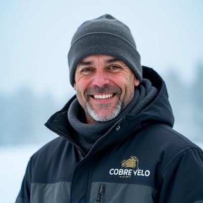 Retrato de Martín Rodríguez, guía de pesca en hielo