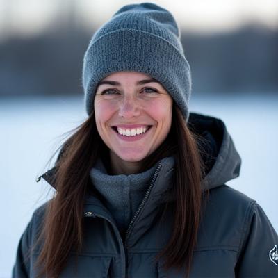 Retrato de Sofía Pereyra, guía de pesca en hielo